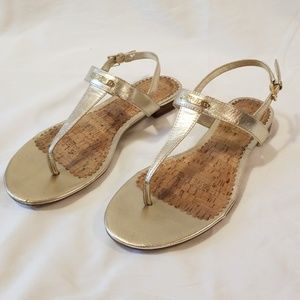 Ralph Louren Gold Sandles